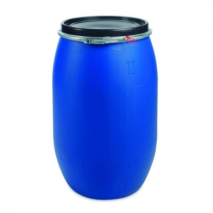 Oggetto # PDO0055GB40002, un tamburo capo aperto di plastica blu da 55 galloni, alimento…