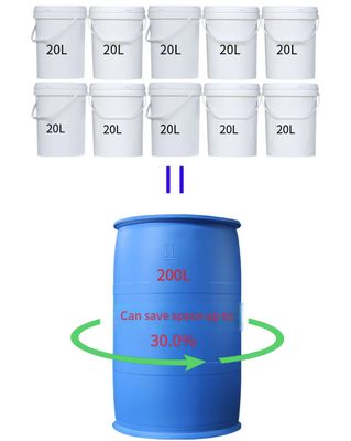 Barilotto durevole del recipiente di plastica dell'HDPE 200L con due piccoli fori