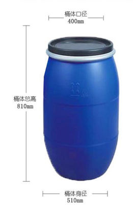 Barrillo di materie prime in plastica a flanghe da 125L, barrillo chimico a cerchio di ferro