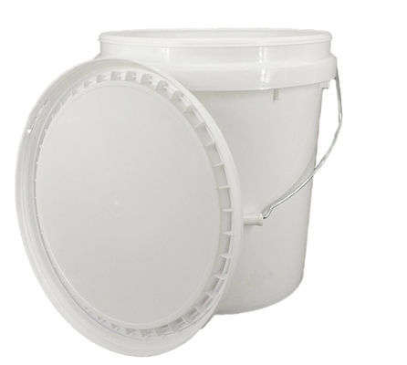 Secchio di plastica cilindrico del commestibile con bianco del coperchio 20L della maniglia