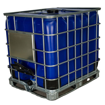 Liquido medio facile da maneggiare contenitore di scarico 1000 L IBC serbatoio di immagazzinamento di prodotti chimici Serbatoio di immagazzinamento di acqua di plastica blu